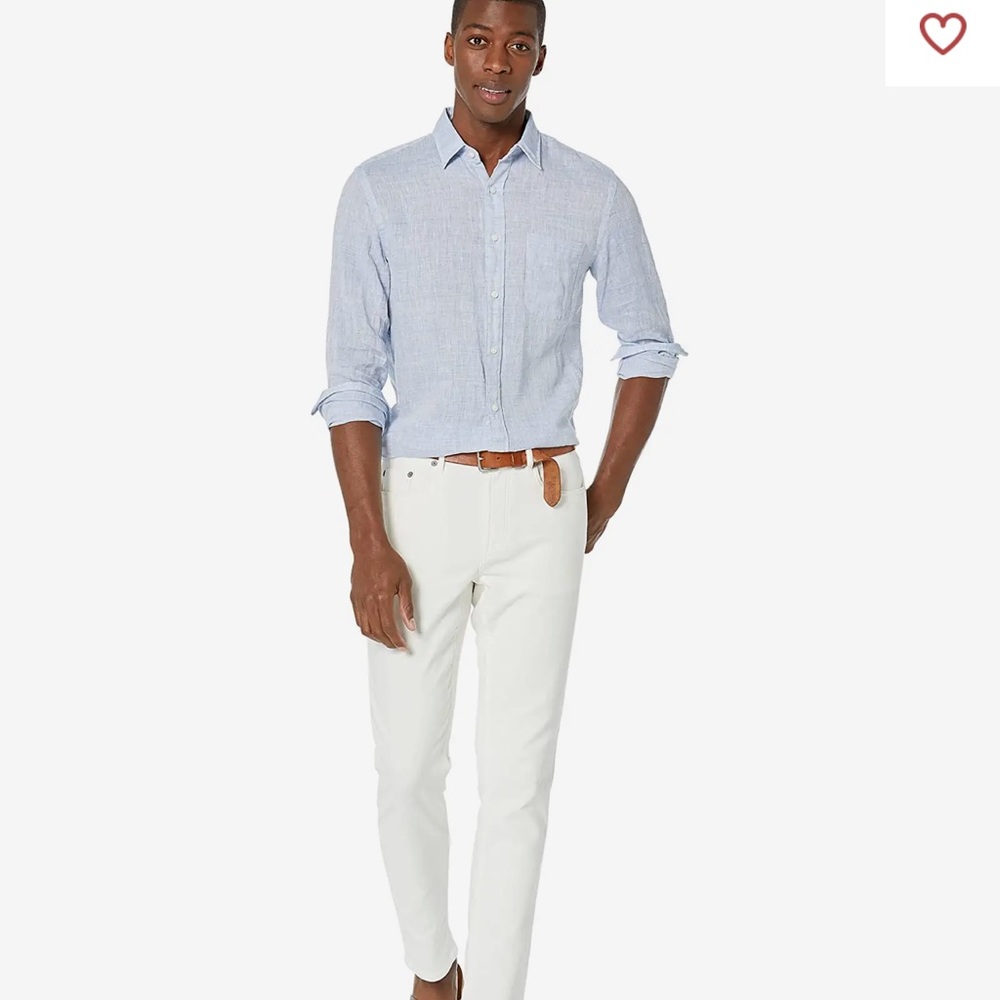 Faherty Linen Laguna Shirt - Light Blue Melange NWT